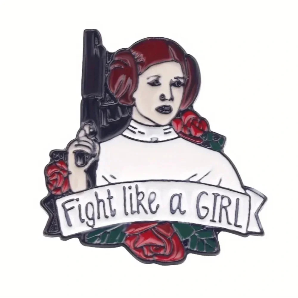 Star Wars Princess Leia "Fight Like a Girl" Conversation Broach Pin - Picture 5 of 6